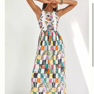 Anthropologie Multicolor Patchwork Maxi Dress